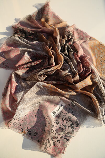 POLO CRAFT Keten Yazma Çizgili Desen Flamlı Tülbent