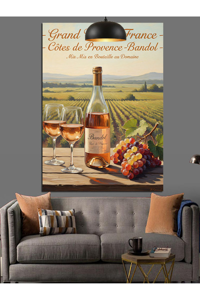 KanvasSepeti Μπουκάλι λευκού κρασιού Υψηλής ποιότητας ελαιογραφία Με υφή Καμβ...