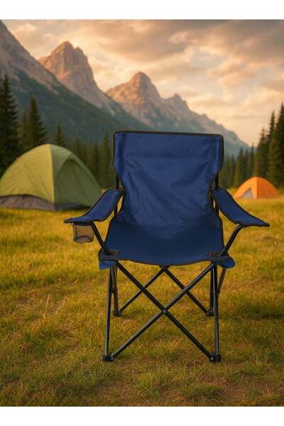 HOMEVEO كرسي رحلات وحدائق قابل للطي – تصميم عملي بلون كحلي أنيق – خفيف الوزن وسهل الحمل للاستخدام الخارجي