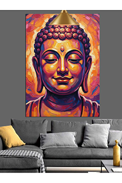 KanvasSepeti Figura lui Buddha Pictură în ulei de înaltă calitate texturat Pâ...