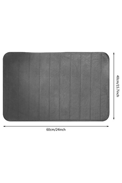 JZS Bath Mat Memory Foam 40x60cm Grey