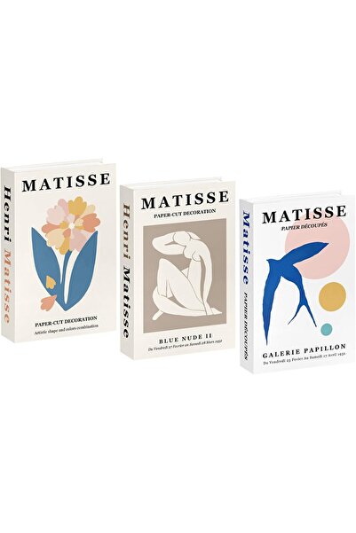 AZONEE مجموعة كتب مزيفة مزخرفة من 3 قطع - ديكور طاولة القهوة ورف الكتب