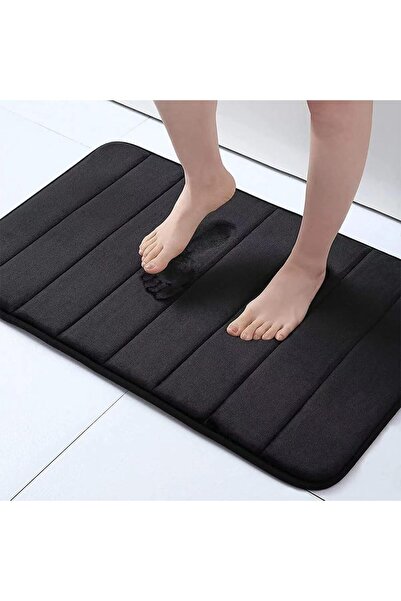 JZS Bath Mat Memory Foam Non-Slip 40x60cm Black