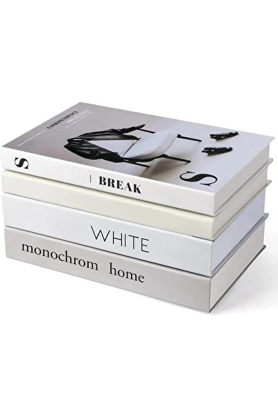 THE WHITE SHOP 4 PCS Decorative Faux Books Set for Home Decor