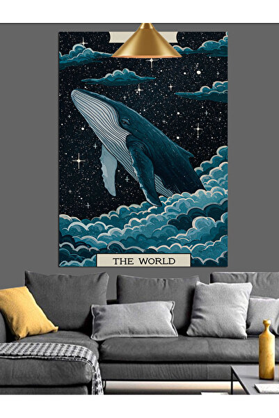 KanvasSepeti Balena de mare Pictură în ulei de înaltă calitate texturat Canva...