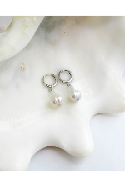 Moonlight Jewelry Earrings "To the Moon and Pearls" – Moonstone and Cultured ...