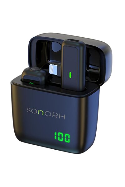 SONORH Microfon wireless Lavalier pentru iPhone, Lightning, anulare a zgomotu...