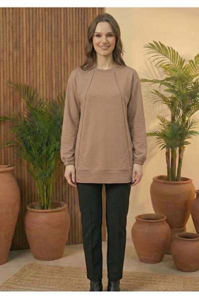 Birol Triko Women's Beige Buttoned Tunic