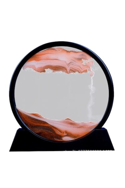 OEM Decorative Glass Hourglass with 3D Sand, 18x19.5 cm, Red/Black