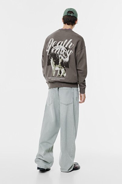 Pull & Bear Wolves crew neck sweatshirt