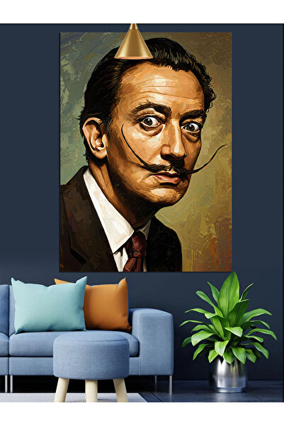 KanvasSepeti Bărbat cu mustăți celebru Pictură în ulei de înaltă calitate tex...