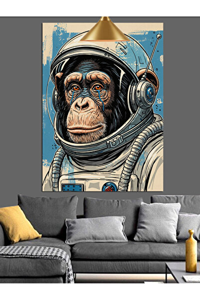 KanvasSepeti Maimuță astronaut Vopsea în ulei de înaltă calitate texturat Can...