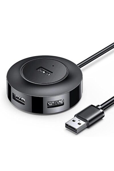 JZS USB HUB 4-Port High-Speed Data Transfer Hub Adapter 5V/2A Black 1.5m