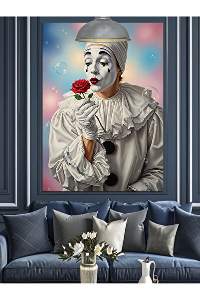 KanvasSepeti Trandafir roșu în mână Pictură în ulei de înaltă calitate textur...