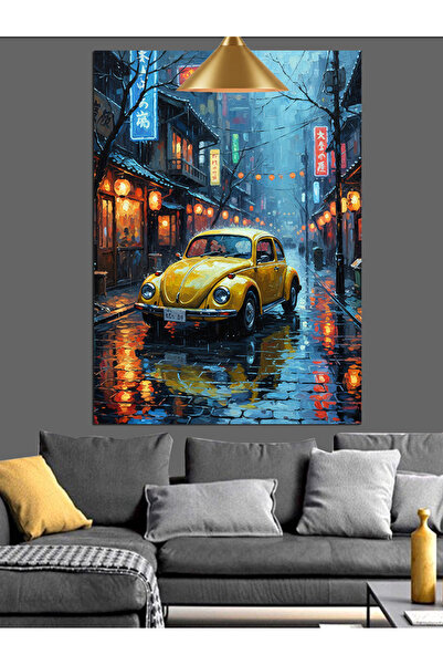 KanvasSepeti Yellow Vosvos Night Pictură în ulei de înaltă calitate texturat ...