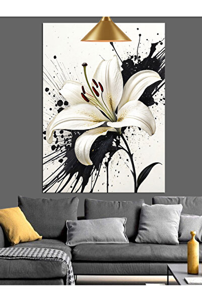 KanvasSepeti Abstract alb-negru Pictură în ulei de înaltă calitate texturat P...