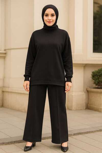 ECK MODA Women's Full Stretch Fabric Flexible Modal Fabric Front Pleated Bottom Top Set