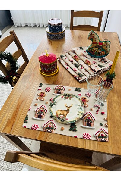 White Alamode Christmas Themed American Tableware, Christmas Table Decoration Set of 6