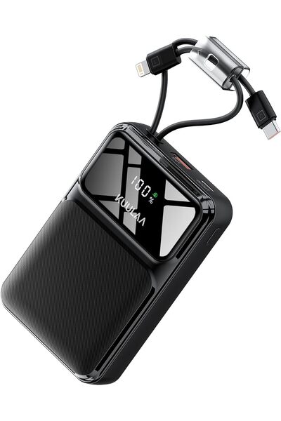 Kuulaa Power Bank 20000mAh with Built-in Cables, 22.5W Fast Charging Portable Charger