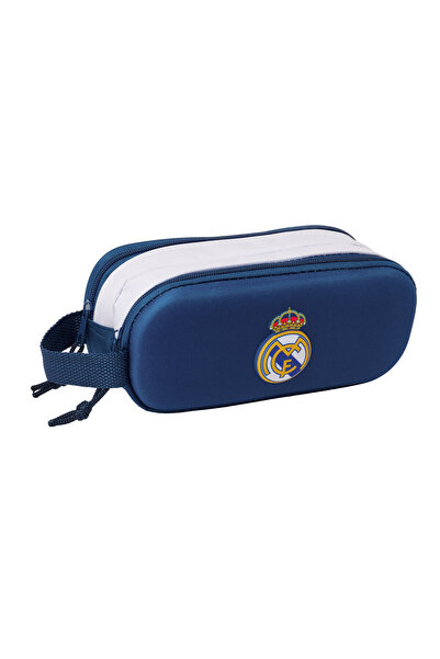 safta Double pencil case, Real Madrid C.F., blue, 21 x 8 x 6 cm, 3D, 2 compartments