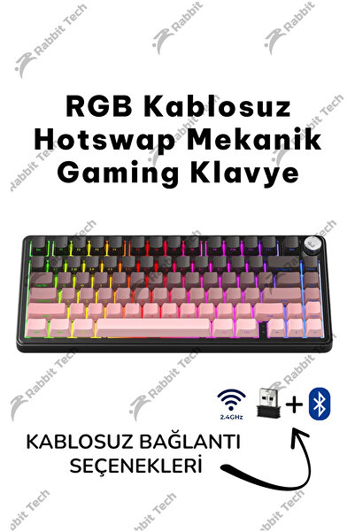 RabbitTech Black Gradiant Rgb Kablosuz Hotswap Mekanik Gaming Klavye Oyuncu K...
