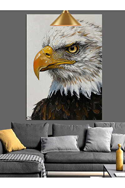 KanvasSepeti Vulturul negru puternic Pictură în ulei de înaltă calitate textu...