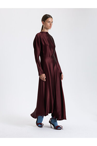 BAQA Burgundy Minimalist Long Dress
