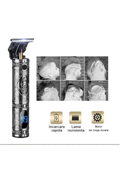 Tiessa Professional Cordless Hair & Beard Trimmer with T-Titanium Blade, LED Display, 120 min, Silve