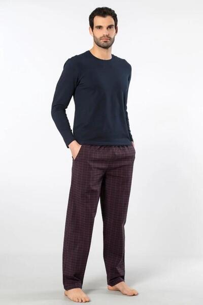 Cacharel Ανδρικό σετ πιτζάμα, επάνω μέρος από χτενισμένο βαμβάκι και κάτω από ύφασμα ποπλίνα, 95% βαμβάκι, 5% ελαστάνη