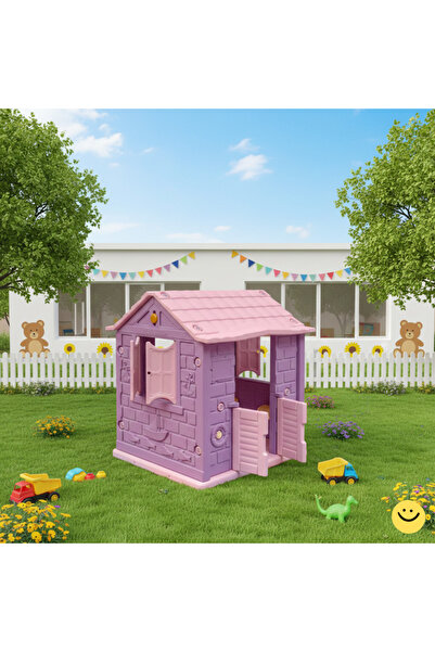 MUPARK İki Kapılı Oyun Evi Çocuk Bahçe Evi Dayanıklı Kreş Anaokulu Uyumlu Akt...