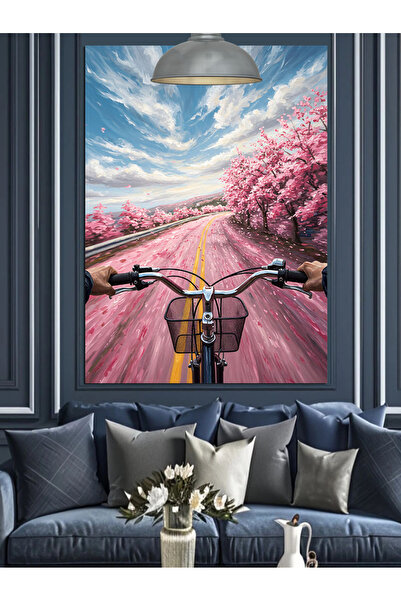 KanvasSepeti Cireș roz Pictură în ulei de înaltă calitate texturat Canvas Can...