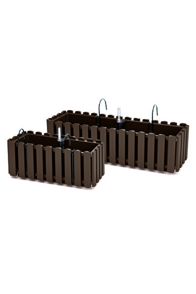 Prosperplast Boardee Fencycase brown balcony planter 380x180x162mm
