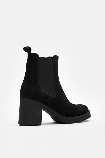 NILUFARR Μπότες με τακούνι από γνήσιο δέρμα Alisha Black Suede