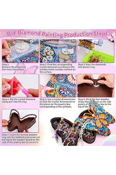 KASTWAVE Kids' DIY Diamond Art Jewelry Box Craft Kit for Girls Ages 5-12