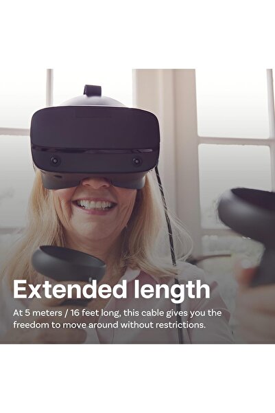 ZONEY 16.5Ft VR Link Cable USB to USB-C, 90° Type-C Nylon Braided for Meta Quest/Pico/PC (Black)