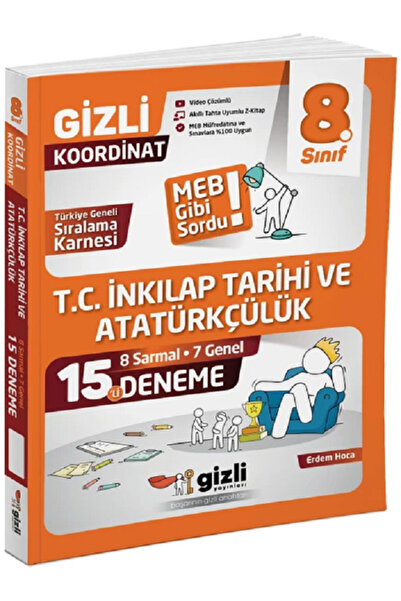 Efsane Yayınları 8.Sınıf Gizli Yayınları İnkılap Tarihi Deneme 15Li 8 Sarmal ...
