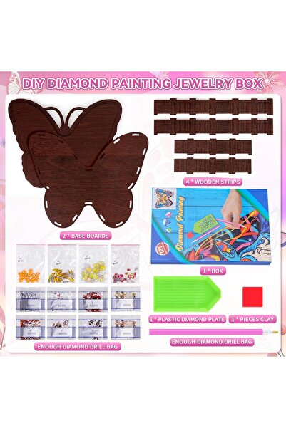KASTWAVE Kids' DIY Diamond Art Jewelry Box Craft Kit for Girls Ages 5-12