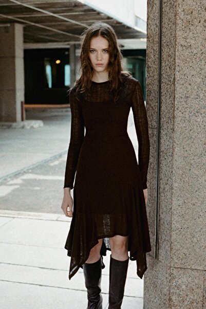 Pull & Bear Midi dress with asymmetric hem