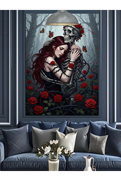 KanvasSepeti Trandafiri roșii Pictură în ulei de înaltă calitate texturat Pân...