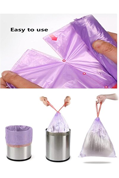 HULPPRE Eco Care Drawstring Garbage Bag 5 Gallons, Pack of 5×15 (75) Bags, Leak-Proof with Handle