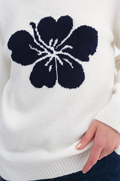 Addax Πλεκτό πουλόβερ με λουλούδια K3521