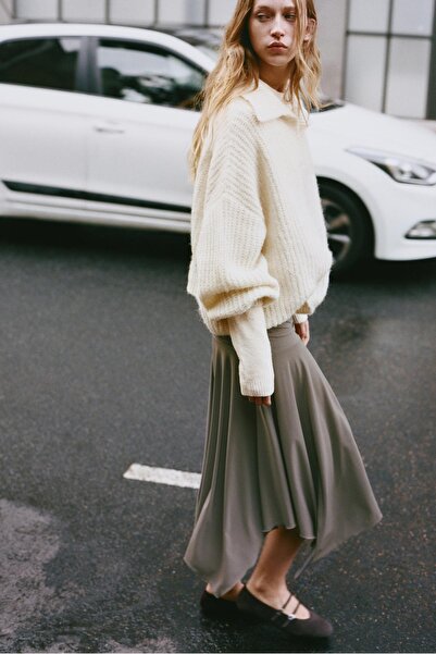 Pull & Bear Asymmetric midi skirt