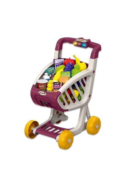 Matadi Dark Pink children's shopping cart with moving wheels, equipped with lights and 16 melodies