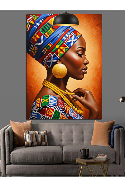 KanvasSepeti Αφρικανική γυναικεία ελαιογραφία υψηλής ποιότητας Με υφή Καμβάς ...