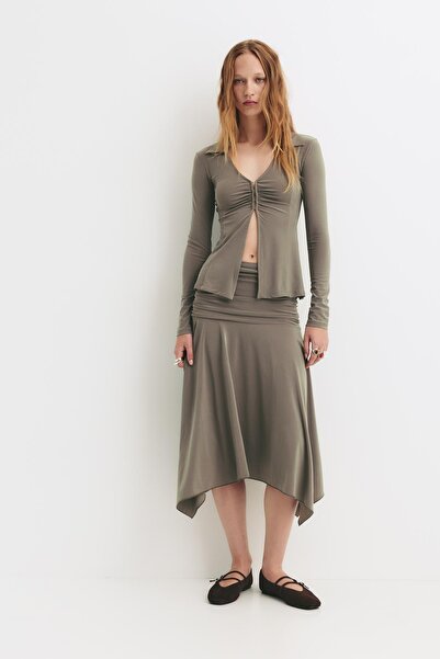 Pull & Bear Asymmetric midi skirt