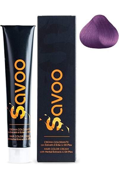 SAVOO كريم تلوين الشعر #7.212 أشقر رمادي عنبي بنفسجي - 100 مل صبغة دائمة