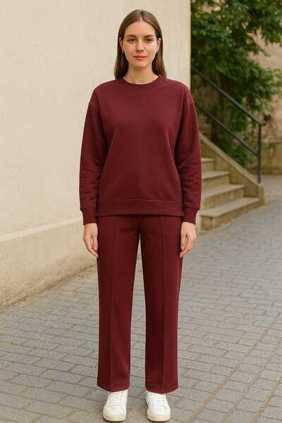 ECK MODA Women's Full Stretch Fabric Flexible Modal Fabric Front Pleated Bottom Top Set