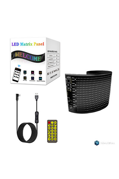 TEKNOKUTUM Led matrix panel USB 5V Bluetooth Uygulamalı Kaydırmalı Araba Yazı ve Ekran Şekilleri