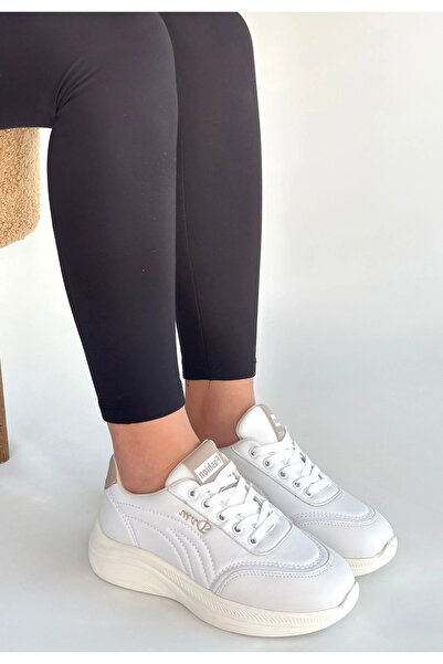 Alfanora Yejja White Leather Lace-Up Sneakers