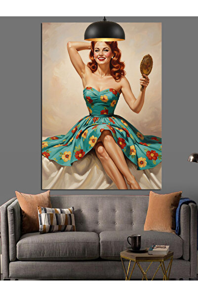 KanvasSepeti Rochie vintage Pictură în ulei de înaltă calitate texturat Canva...